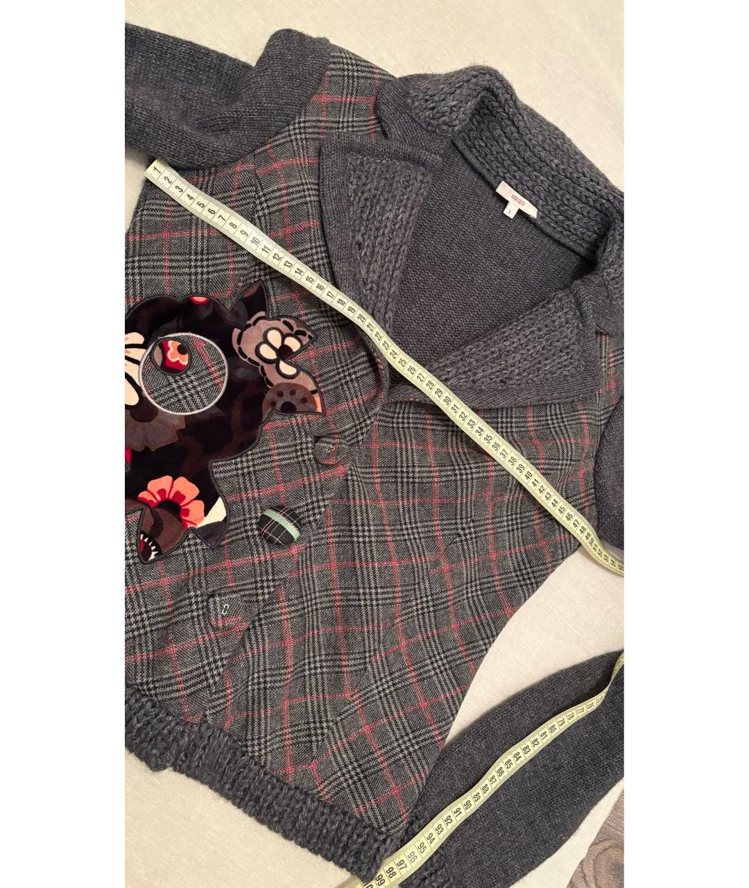 KENZO Серый жакет/пиджак, фото 8