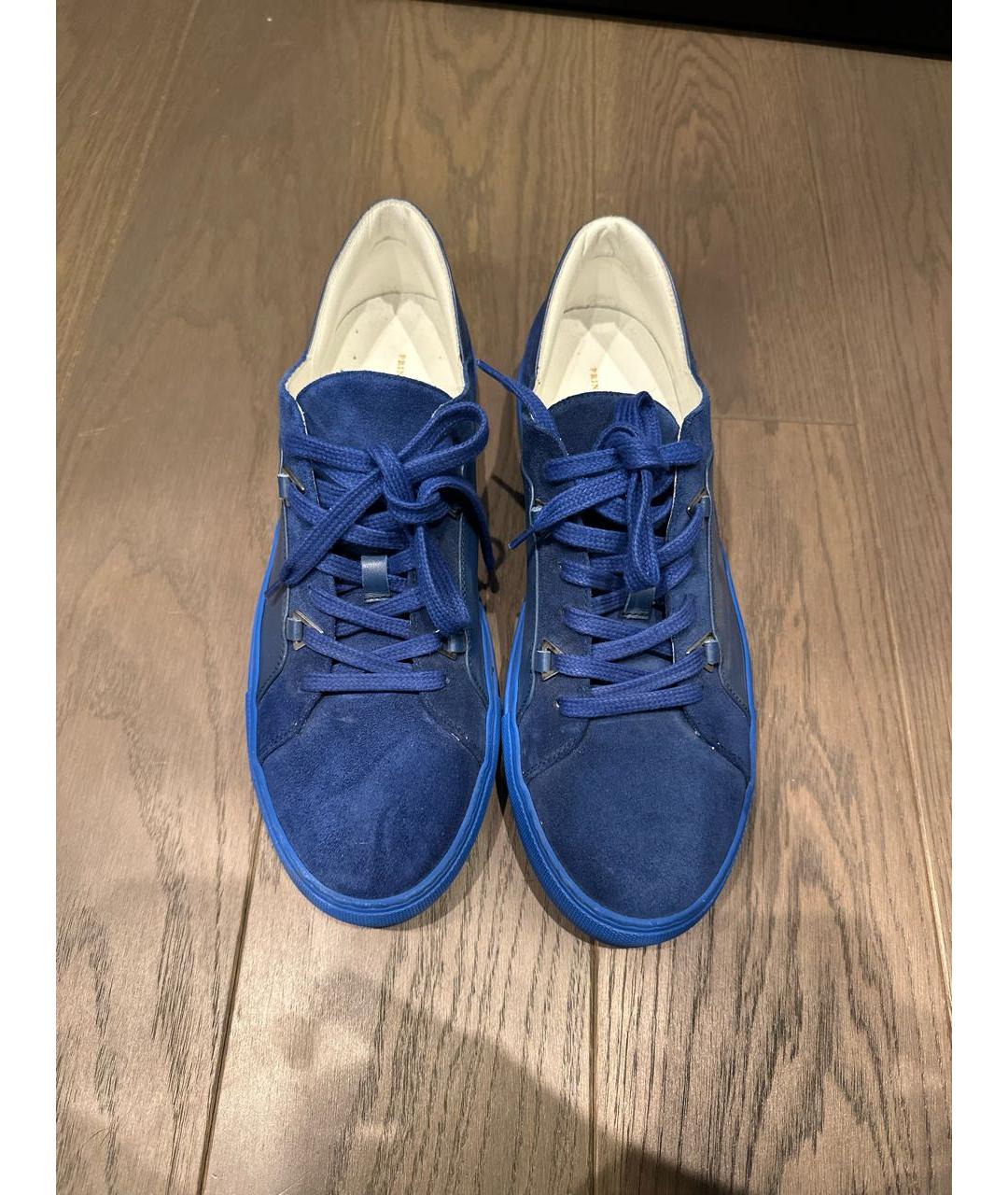 Principe di Bologna Синие замшевые низкие кроссовки / кеды, фото 2