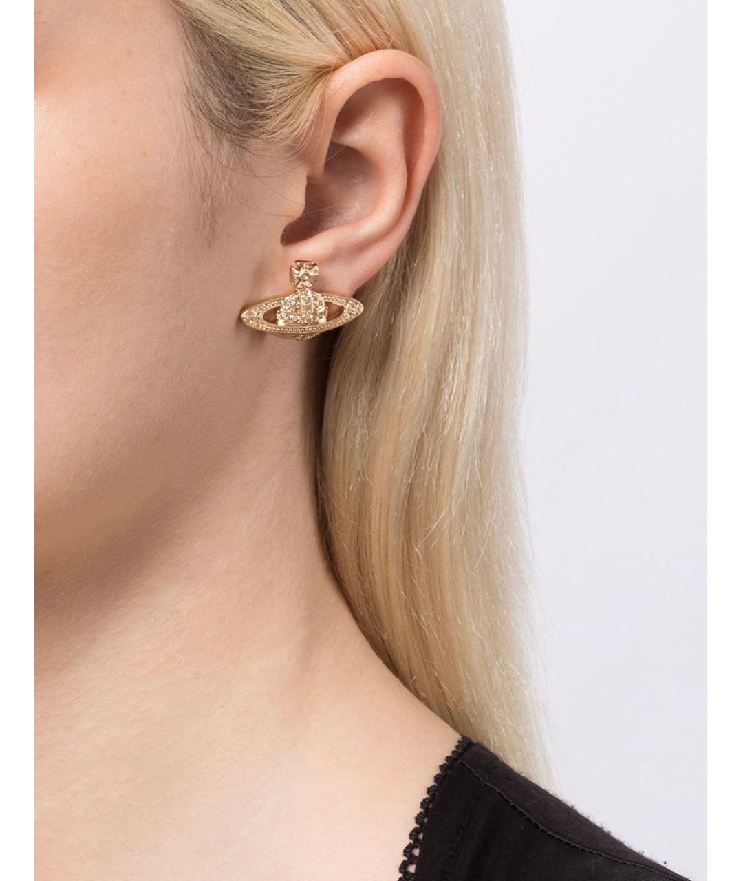 VIVIENNE WESTWOOD Золотые латунные серьги, фото 2