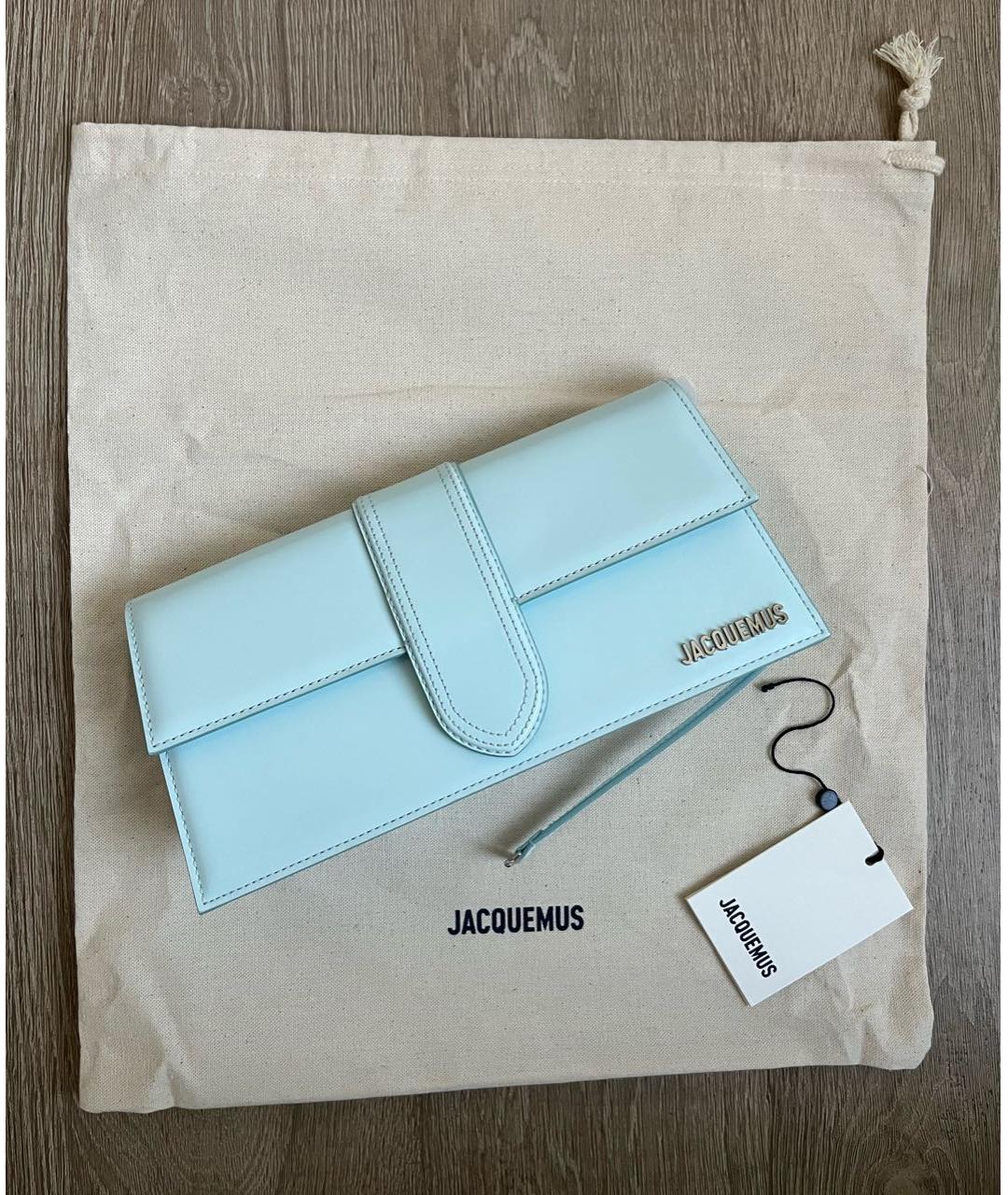 JACQUEMUS Голубая кожаная сумка через плечо, фото 2