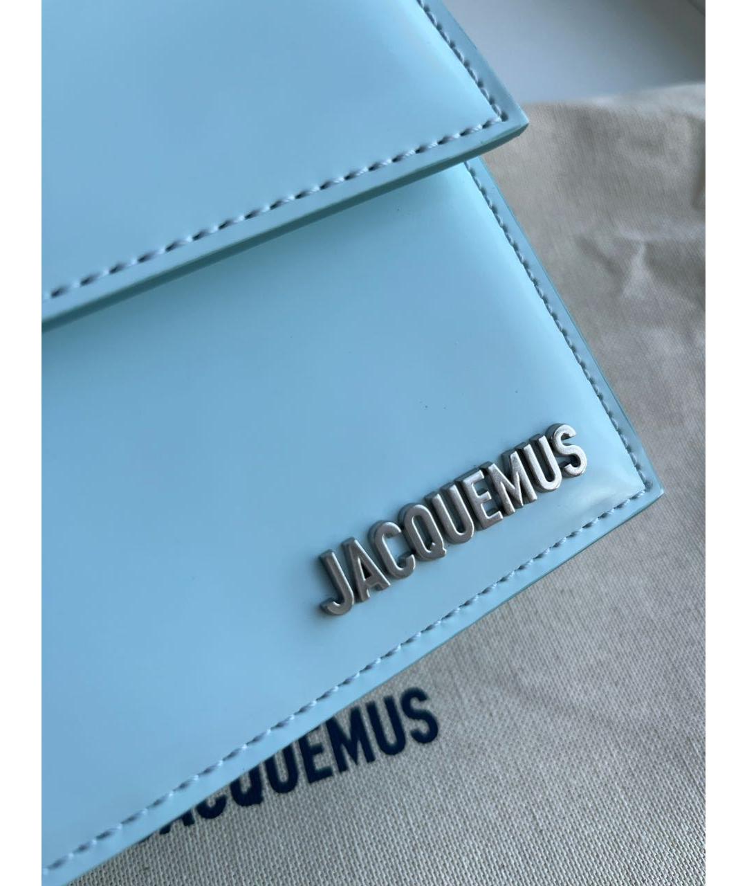 JACQUEMUS Голубая кожаная сумка через плечо, фото 3