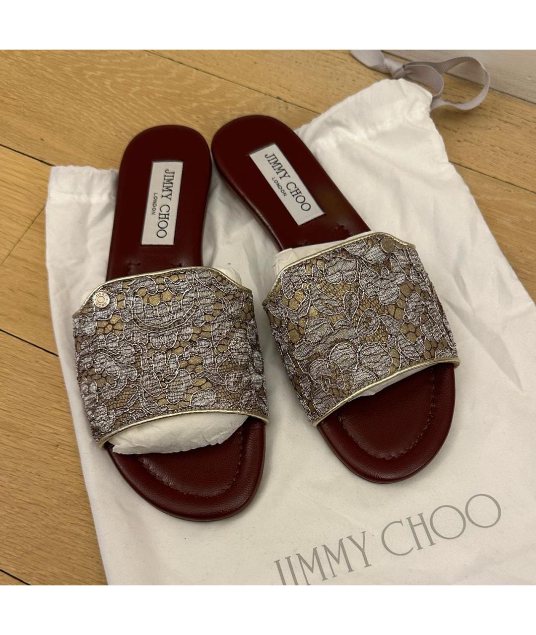 JIMMY CHOO Коричневые шлепанцы, фото 2