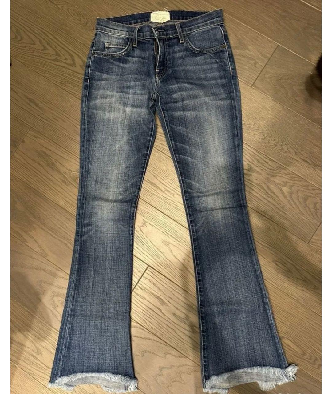 CURRENT/ELLIOTT Голубые хлопковые джинсы клеш, фото 5
