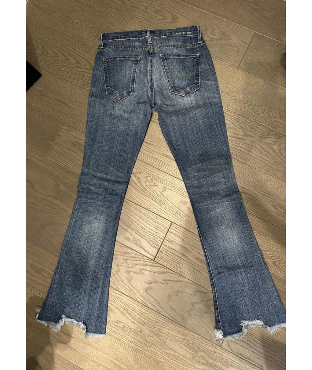 CURRENT/ELLIOTT Голубые хлопковые джинсы клеш, фото 2