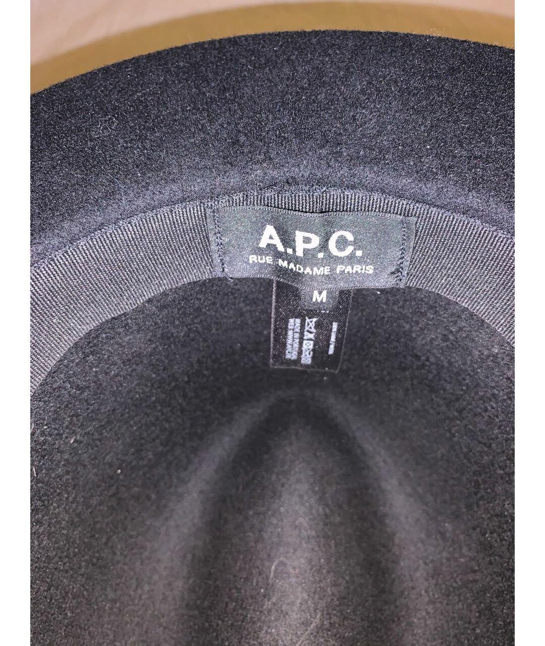 A.P.C. Черная шерстяная шляпа, фото 4