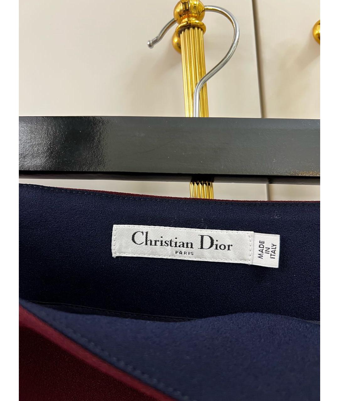 CHRISTIAN DIOR PRE-OWNED Бордовая ацетатная юбка миди, фото 5