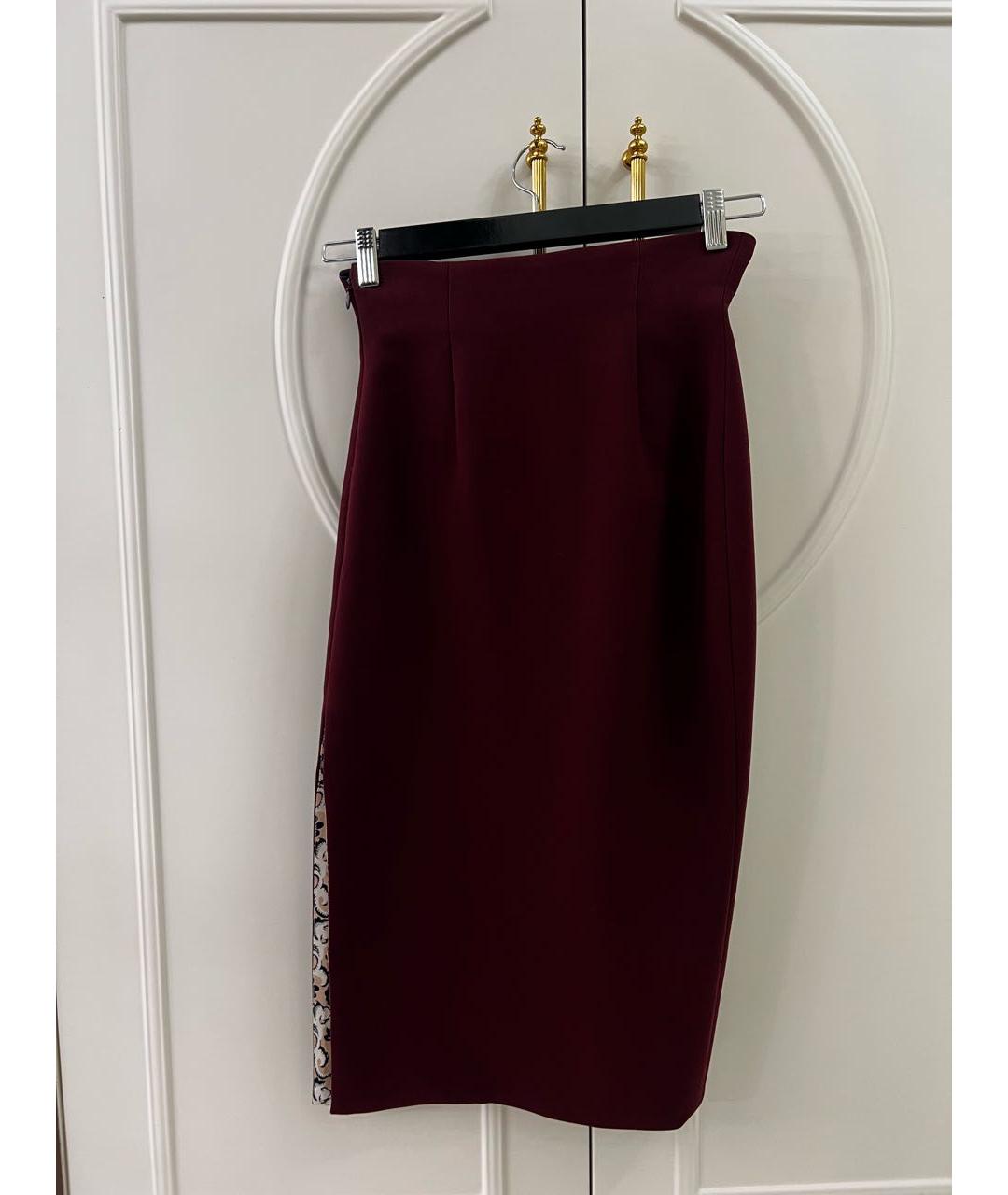 CHRISTIAN DIOR PRE-OWNED Бордовая ацетатная юбка миди, фото 6