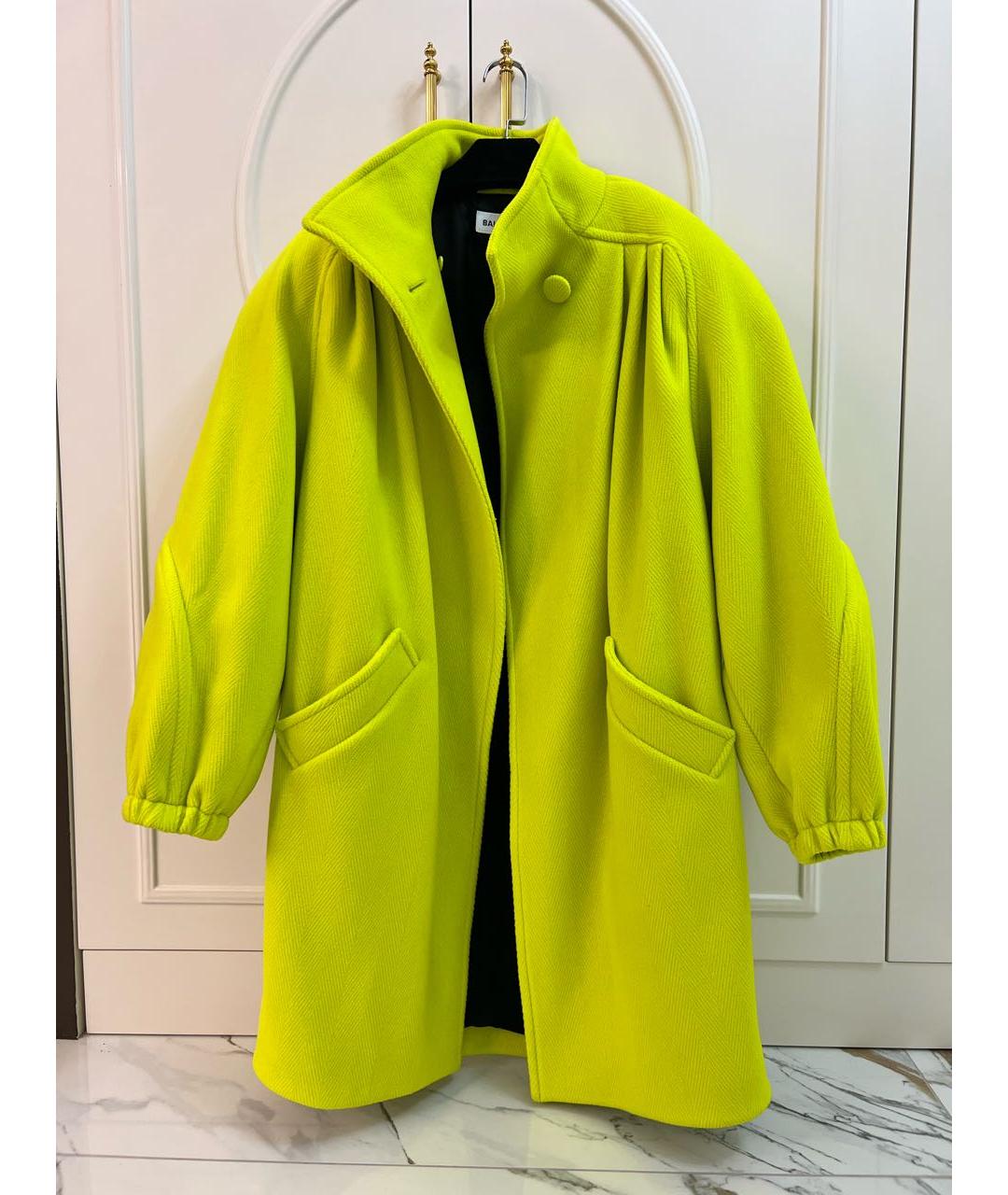 BALENCIAGA Салатовыое шерстяное пальто, фото 9