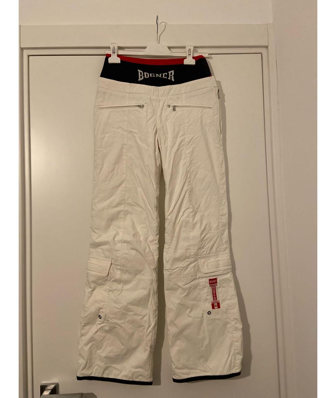 BOGNER Белые полиамидовые прямые брюки, фото 7