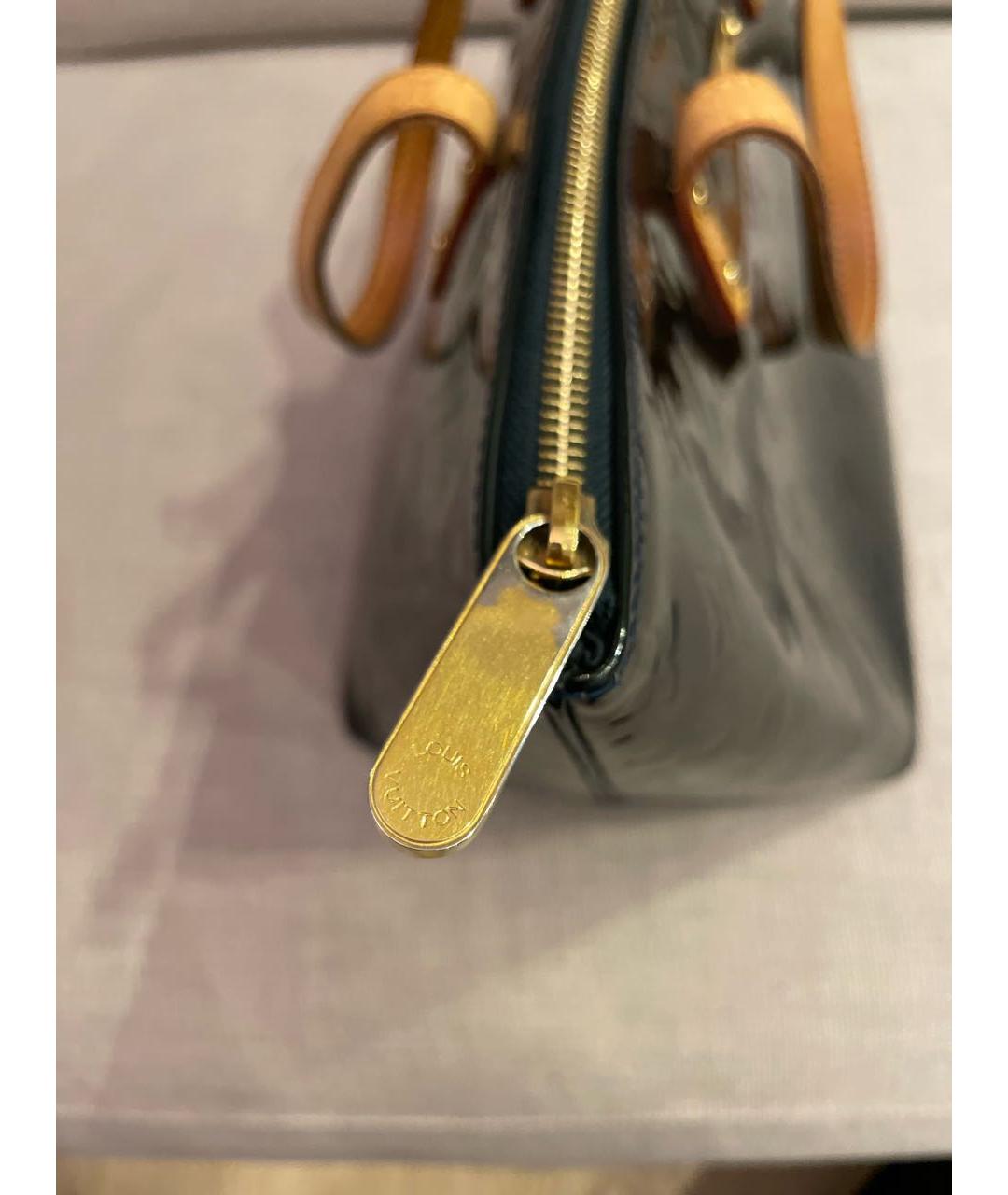 LOUIS VUITTON PRE-OWNED Темно-синяя сумка с короткими ручками из лакированной кожи, фото 6