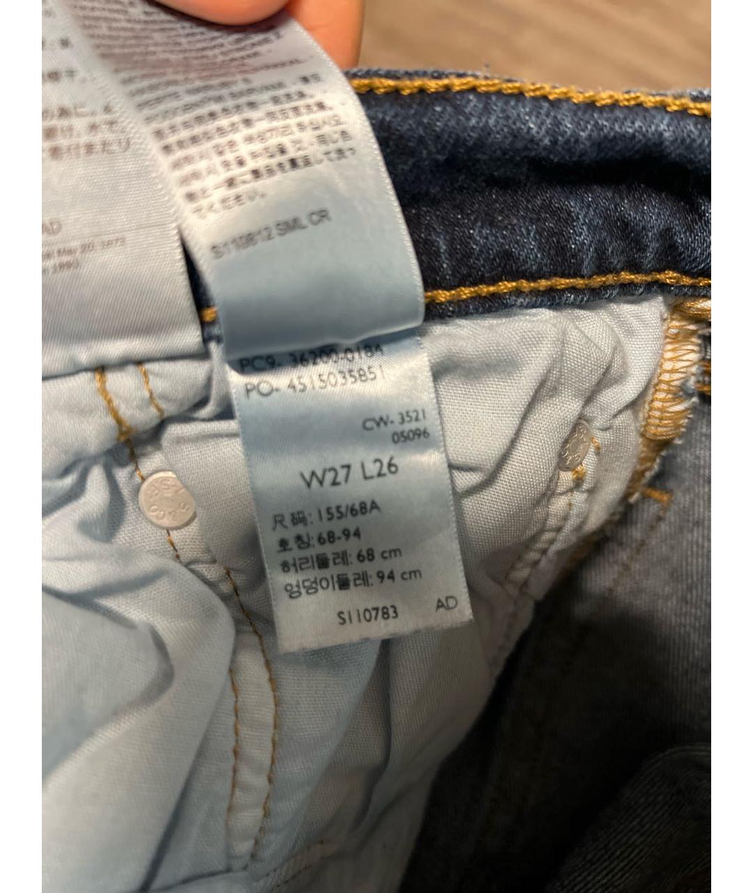 LEVI'S Синие хлопковые прямые джинсы, фото 4