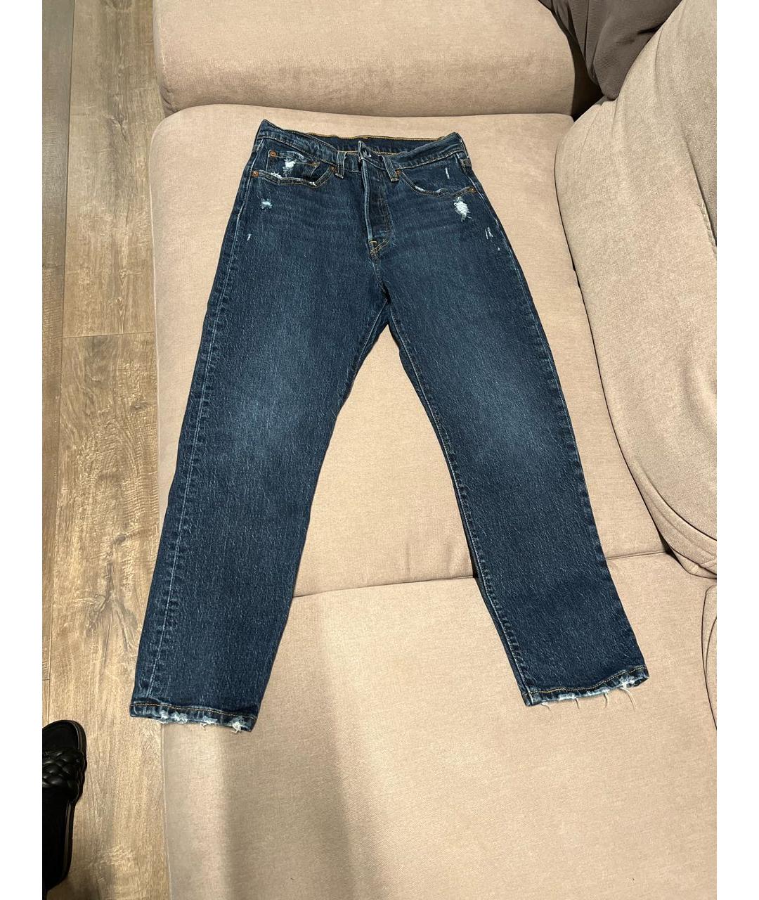 LEVI'S Синие хлопковые прямые джинсы, фото 5