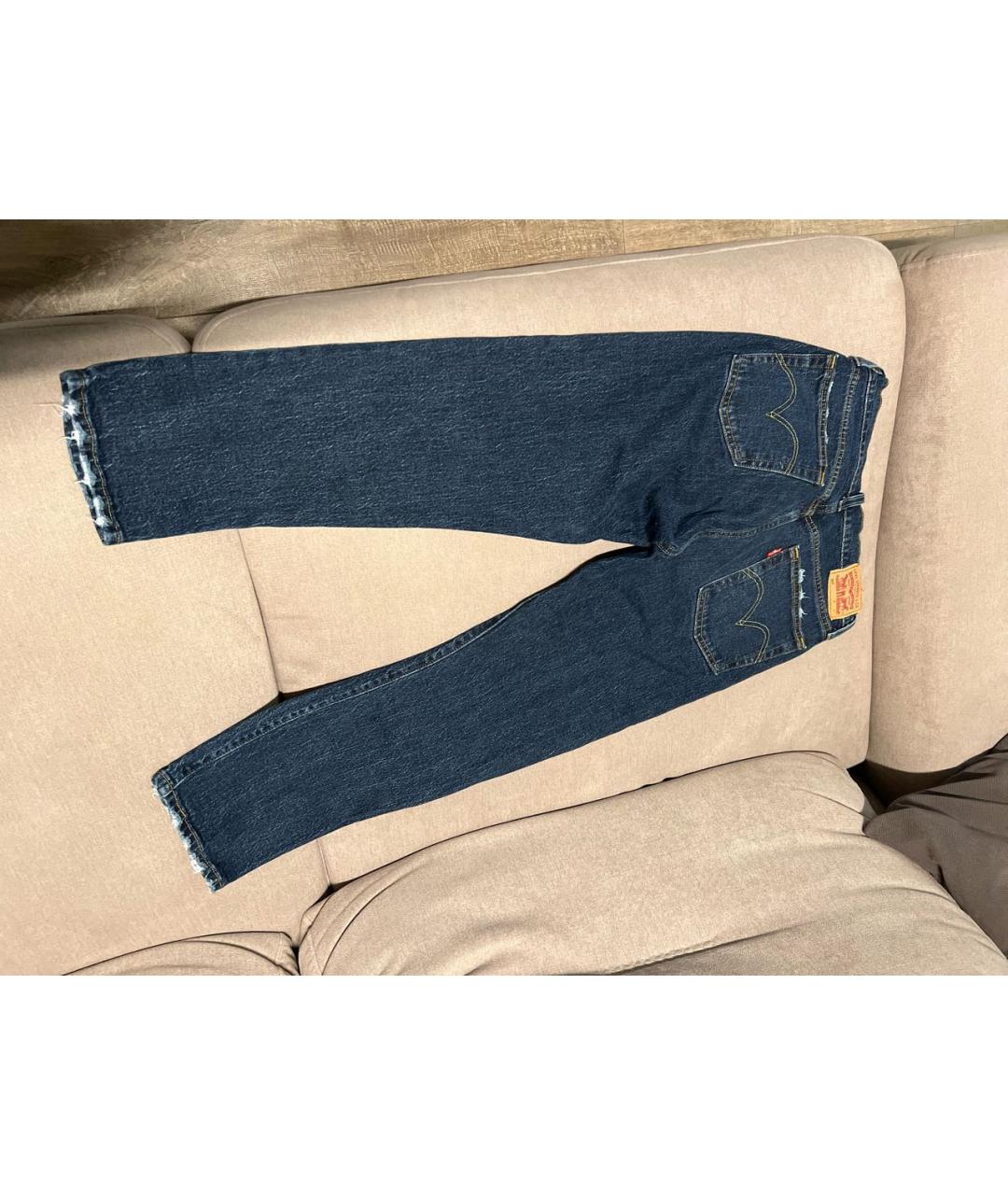 LEVI'S Синие хлопковые прямые джинсы, фото 2