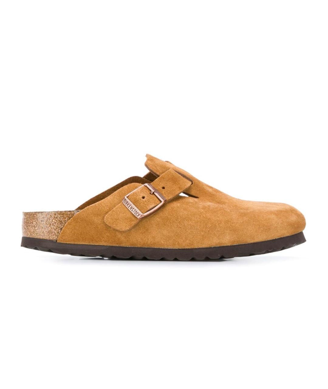 BIRKENSTOCK Горчичные замшевые сабо, фото 1
