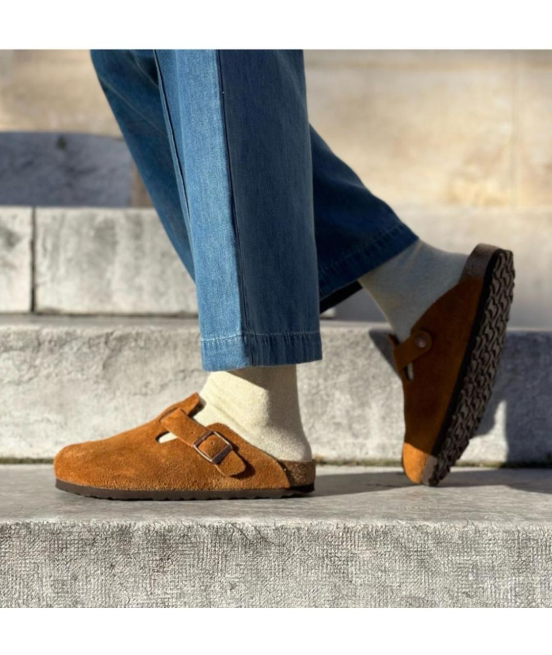 BIRKENSTOCK Горчичные замшевые сабо, фото 5