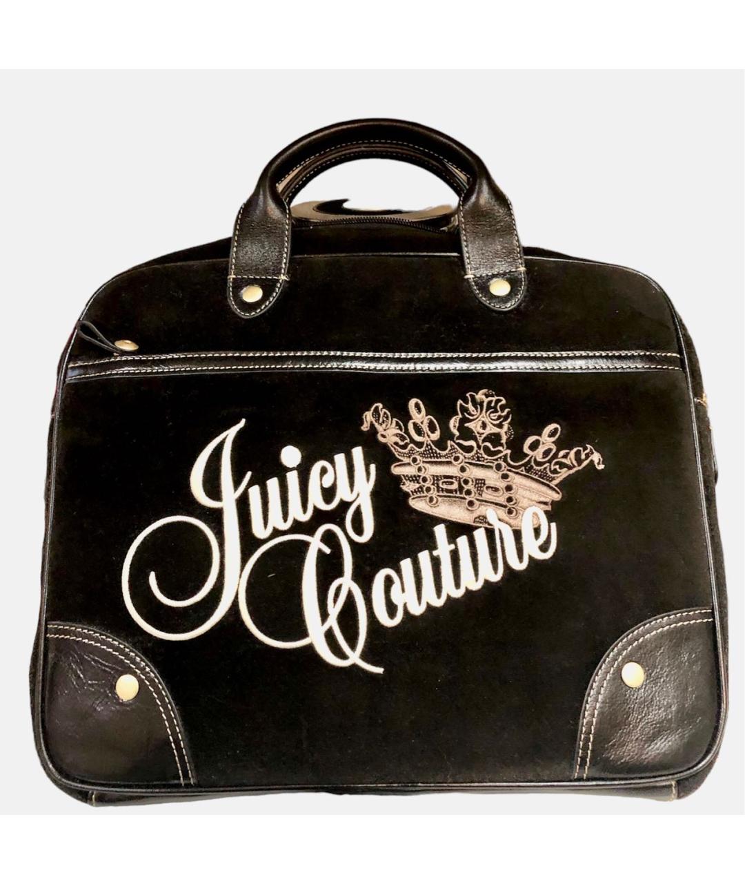 JUICY COUTURE Черная бархатная сумка тоут, фото 6