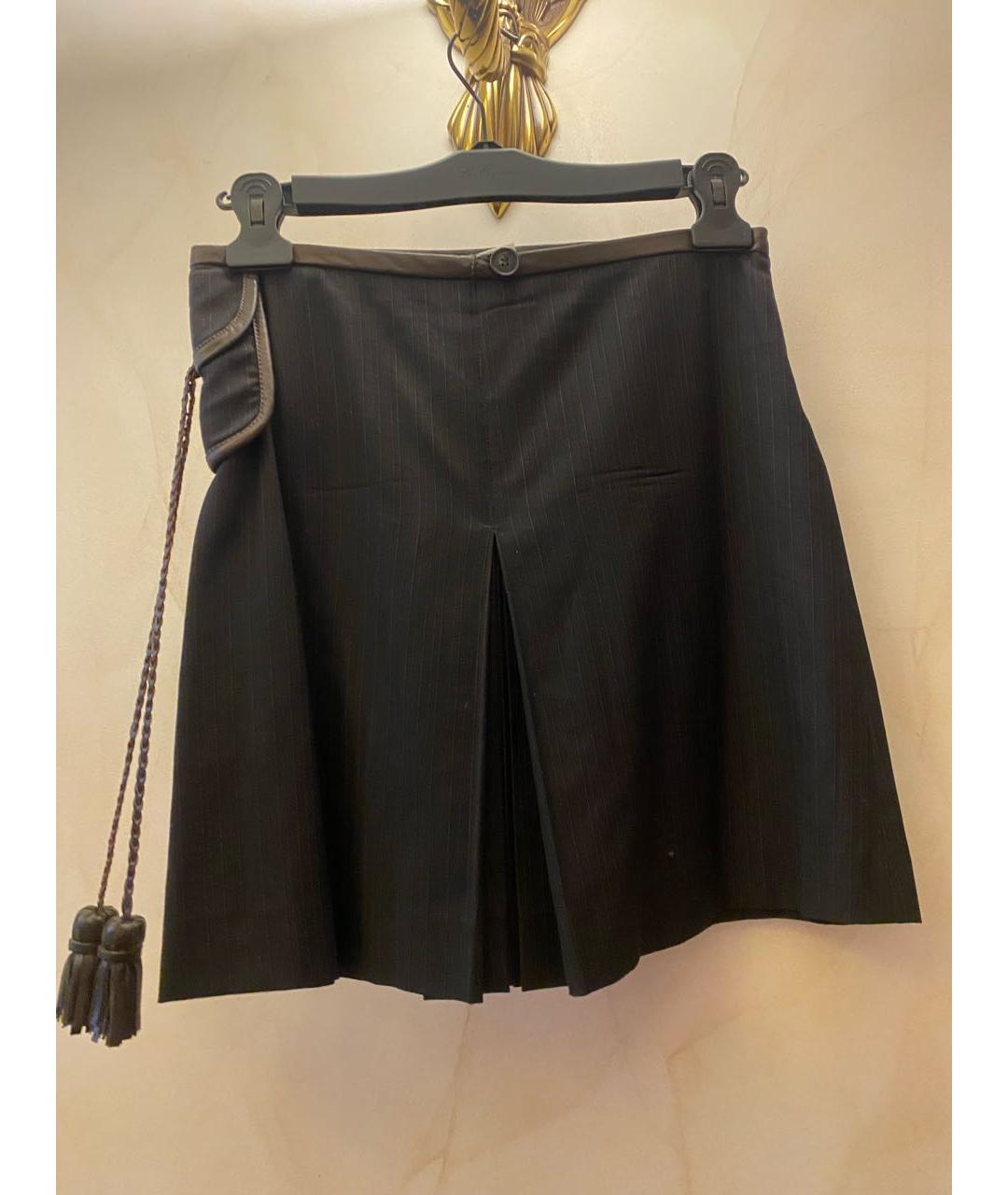 GIANFRANCO FERRE Коричневый кожаный костюм с юбками, фото 2