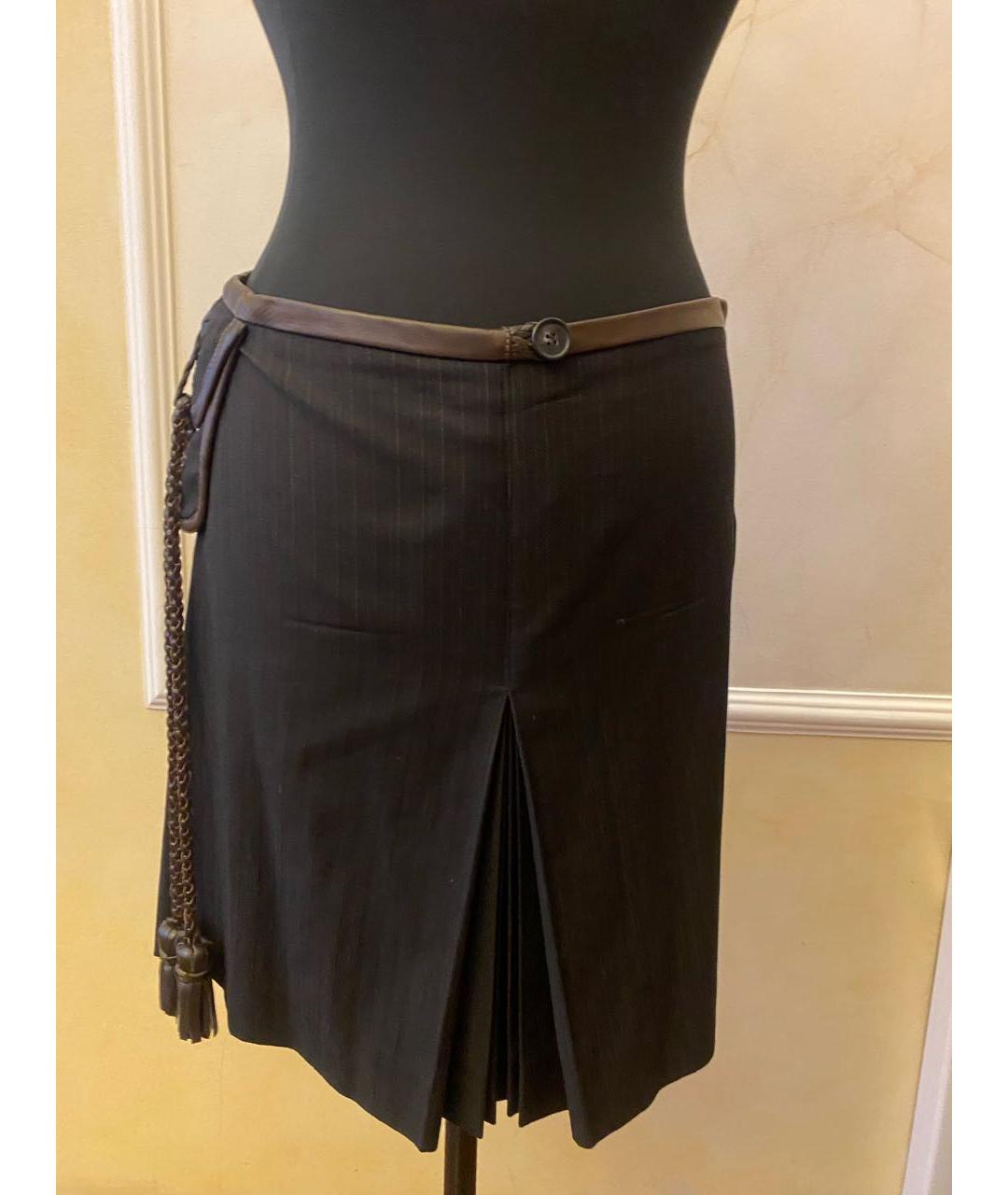 GIANFRANCO FERRE Коричневый кожаный костюм с юбками, фото 8