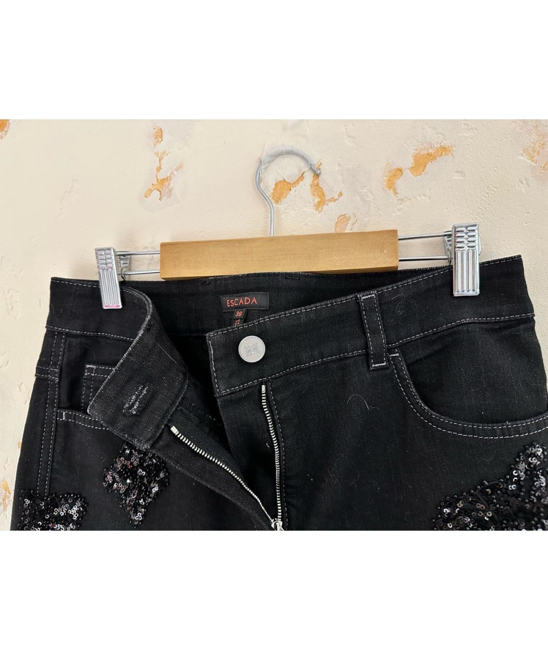 ESCADA Черные хлопко-эластановые прямые джинсы, фото 3