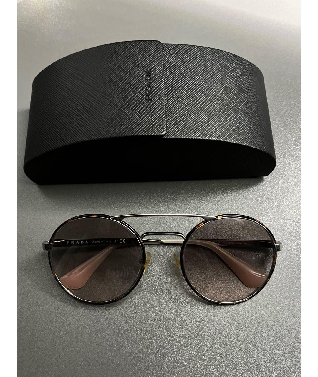 PRADA Серебряные металлические солнцезащитные очки, фото 6