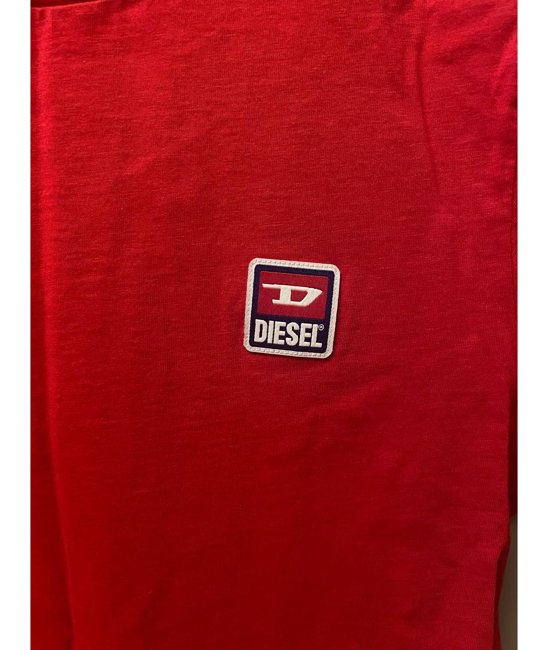 DIESEL Красная хлопковая футболка, фото 4