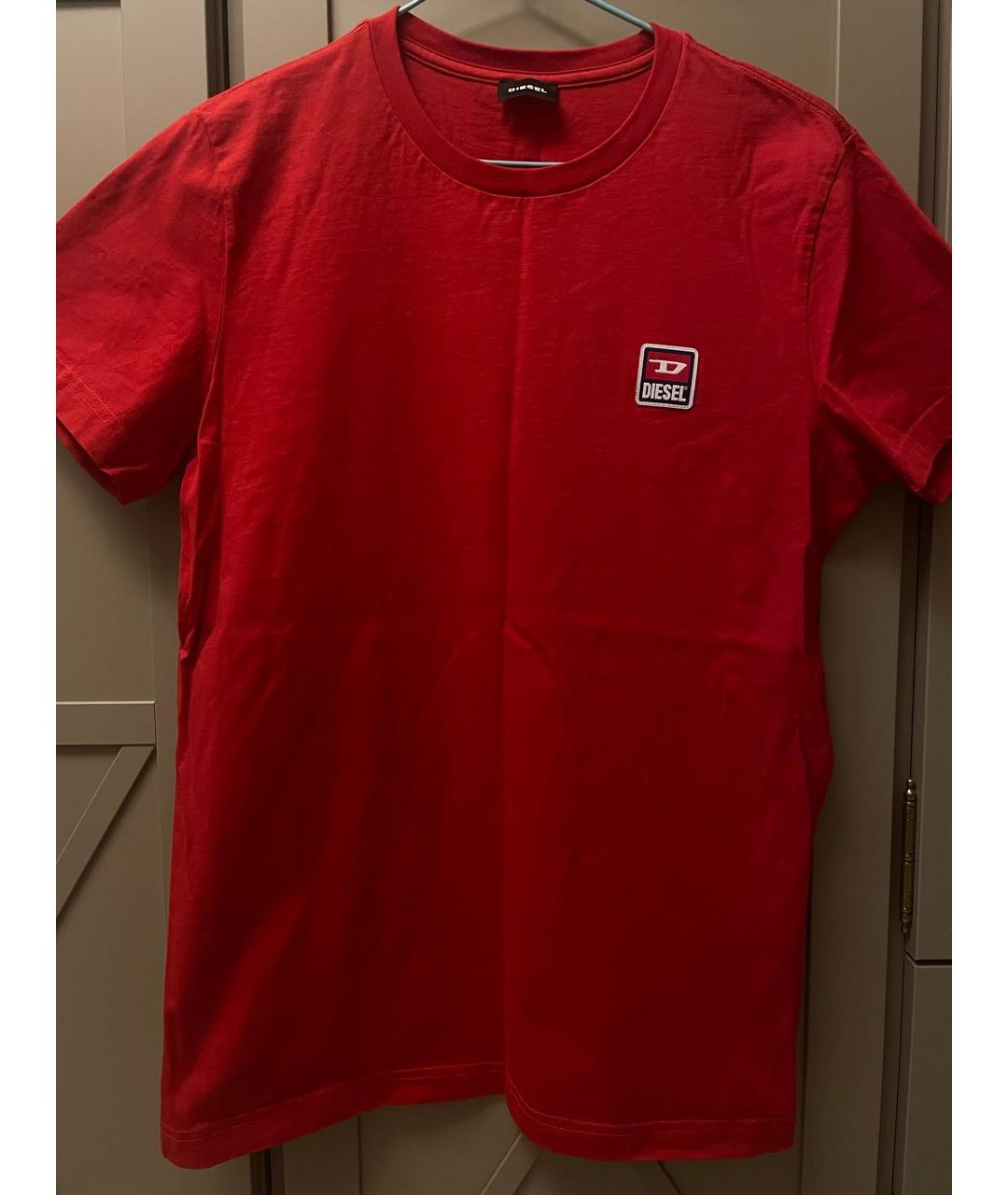DIESEL Красная хлопковая футболка, фото 5