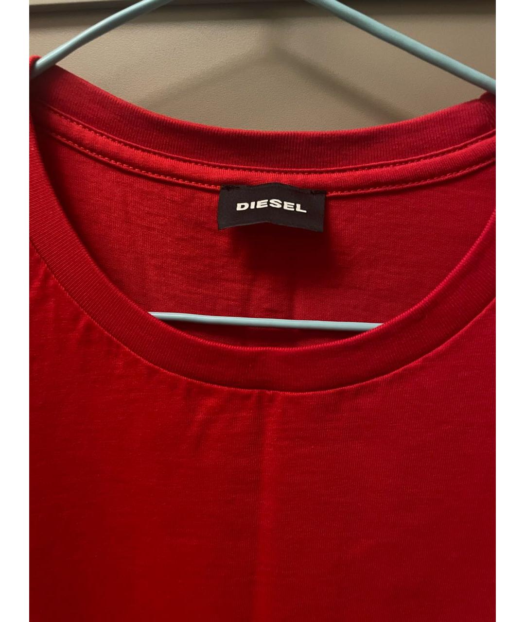 DIESEL Красная хлопковая футболка, фото 3