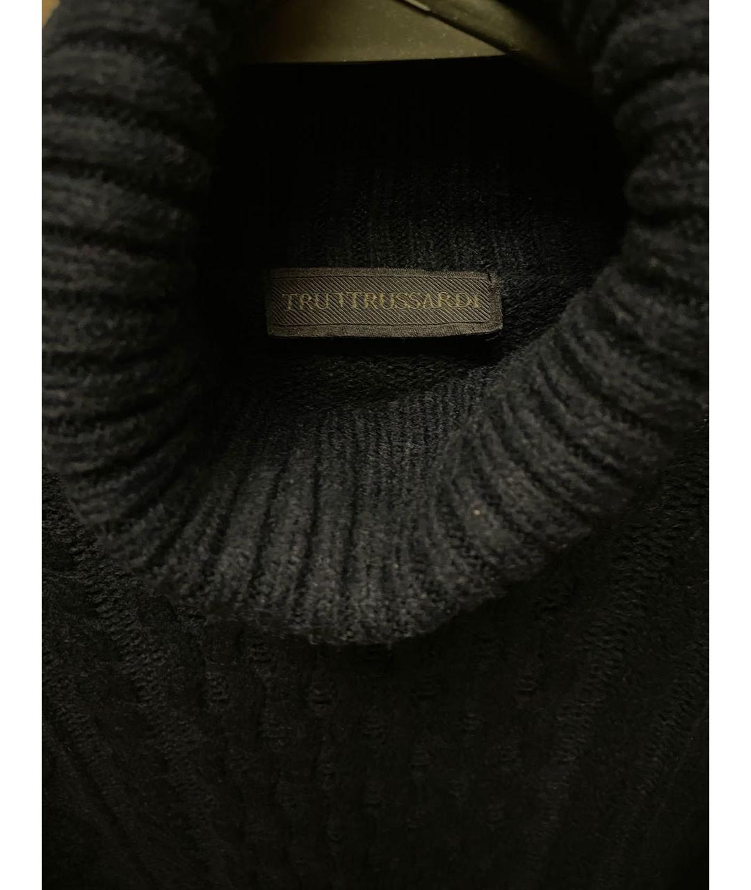 TRUSSARDI JEANS Темно-синий шерстяной джемпер / свитер, фото 3