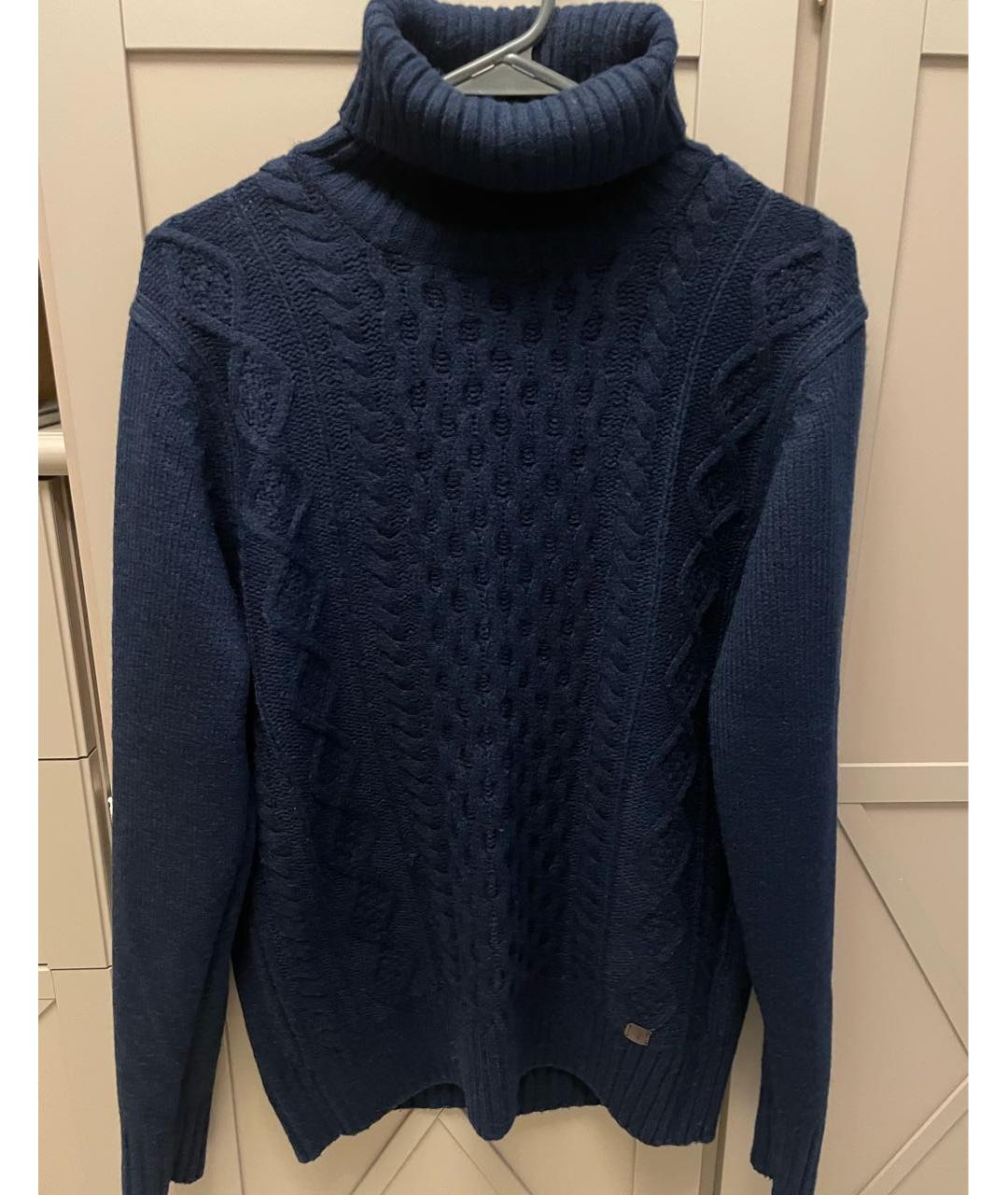 TRUSSARDI JEANS Темно-синий шерстяной джемпер / свитер, фото 5