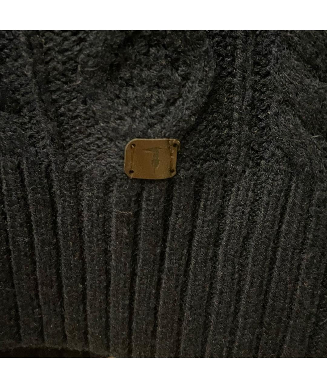 TRUSSARDI JEANS Темно-синий шерстяной джемпер / свитер, фото 4