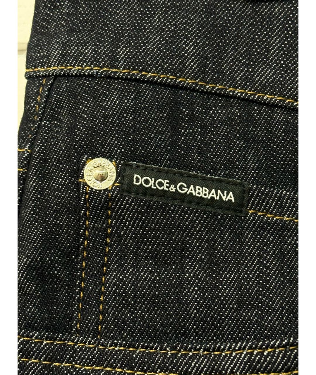 DOLCE&GABBANA Темно-синие хлопко-эластановые джинсы скинни, фото 3