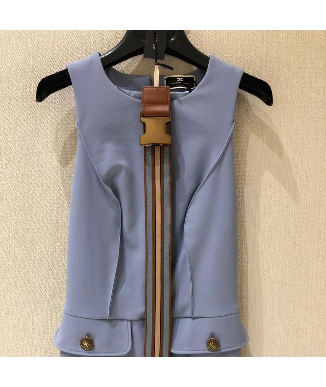 ELISABETTA FRANCHI Голубое полиэстеровое повседневное платье, фото 3