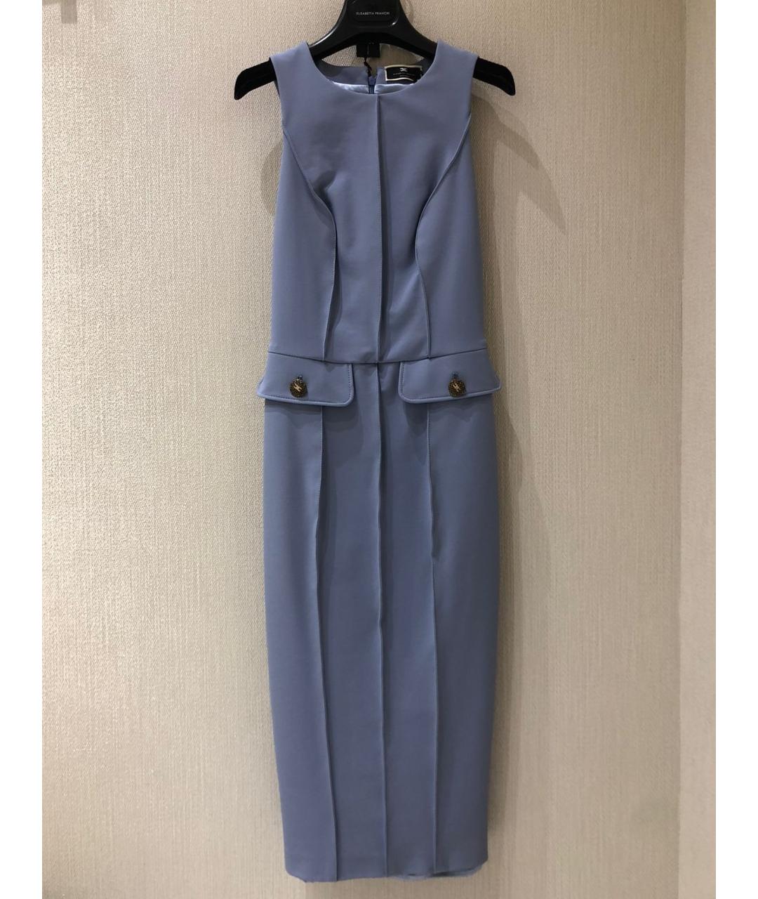 ELISABETTA FRANCHI Голубое полиэстеровое повседневное платье, фото 7