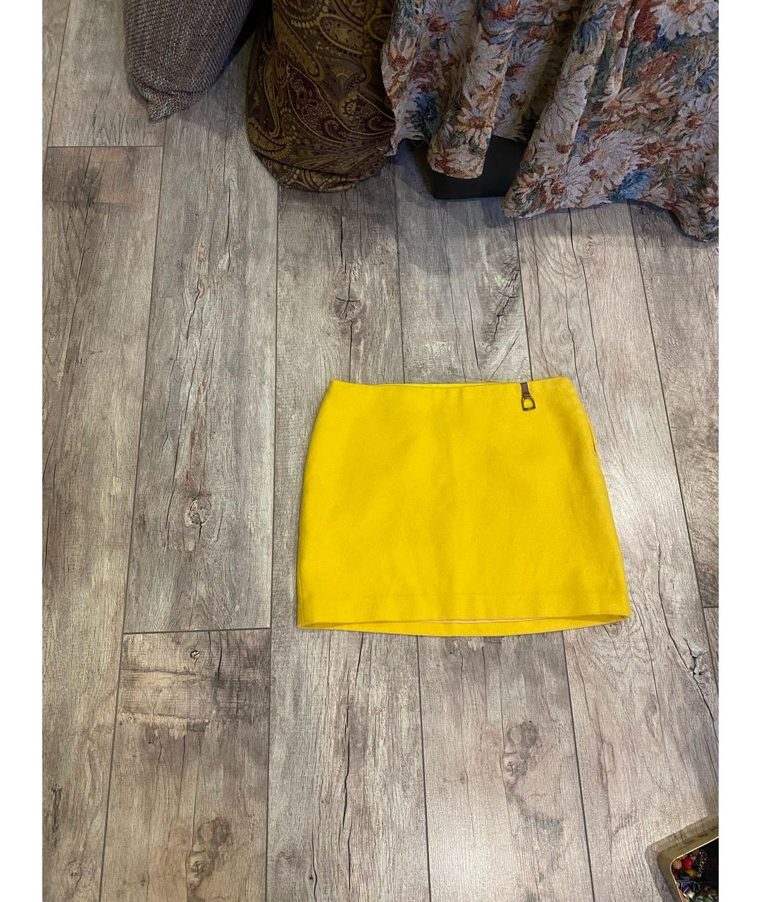 RALPH LAUREN Желтая юбка мини, фото 8