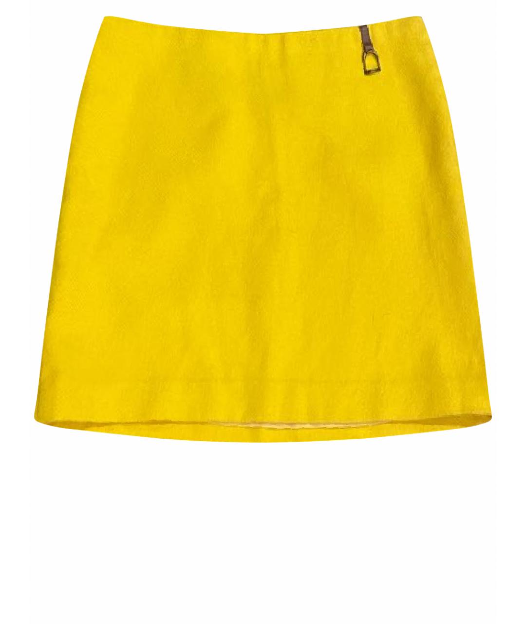 RALPH LAUREN Желтая юбка мини, фото 1