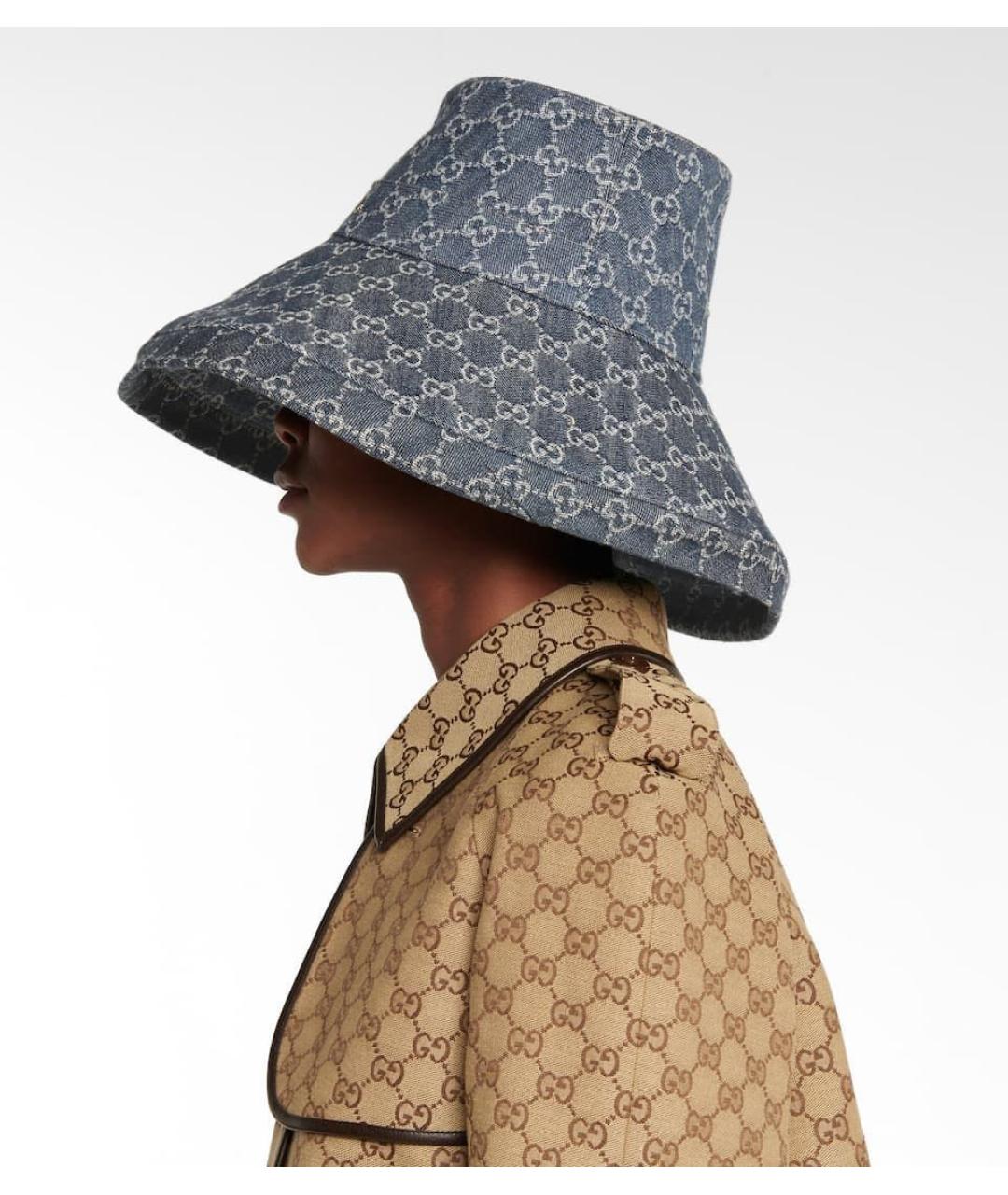 GUCCI Голубая хлопковая панама, фото 3