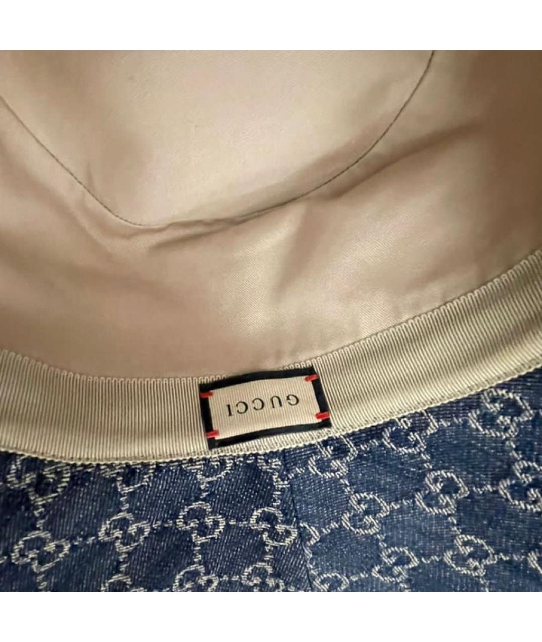 GUCCI Голубая хлопковая панама, фото 5