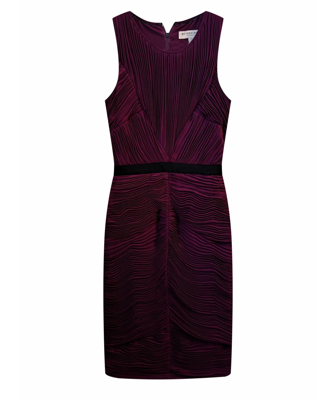BURBERRY Фиолетовое полиэстеровое коктейльное платье, фото 1
