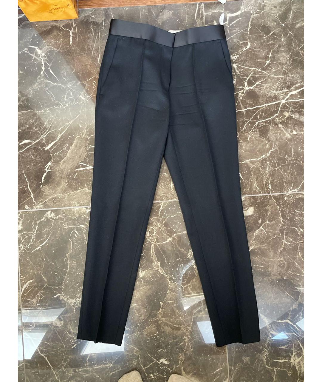 CELINE Черные шерстяные прямые брюки, фото 5