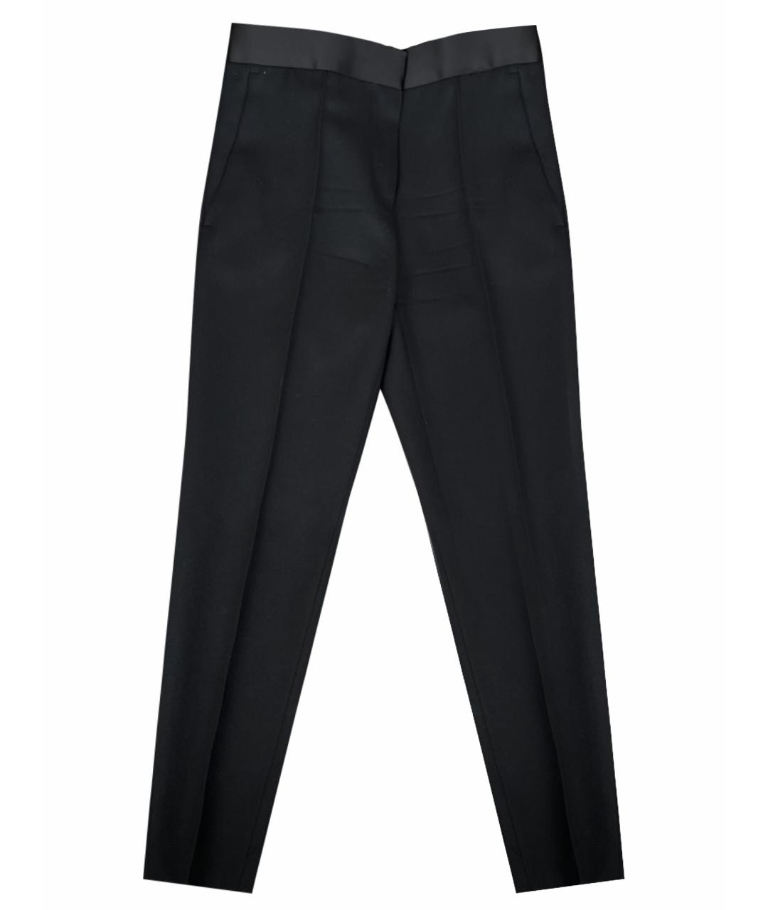 CELINE Черные шерстяные прямые брюки, фото 1
