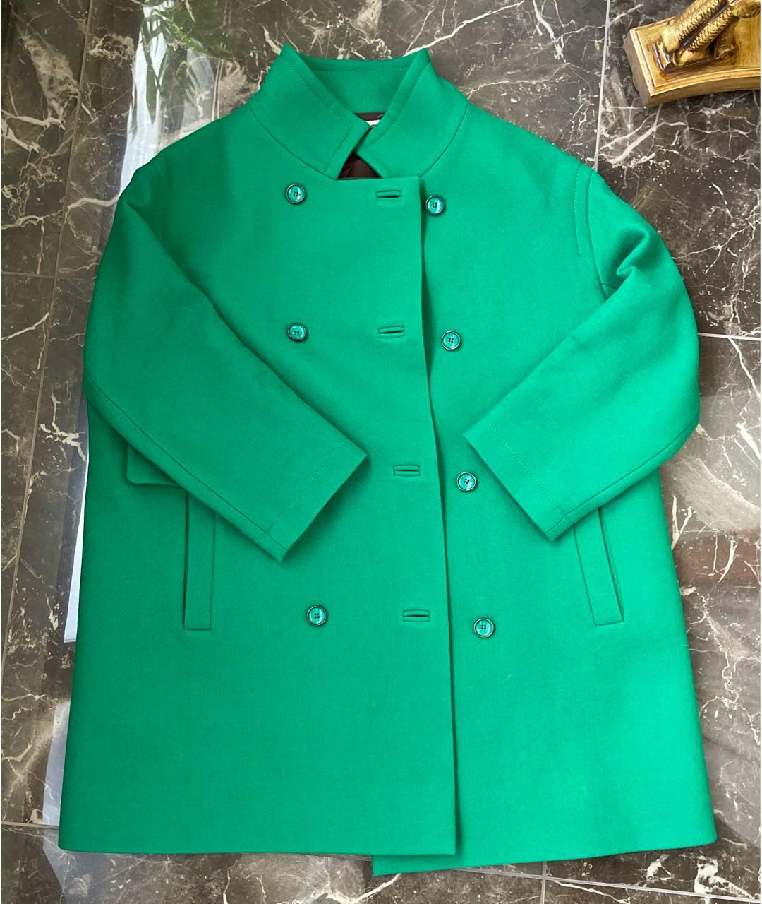 BALENCIAGA Зеленые шерстяное пальто, фото 7