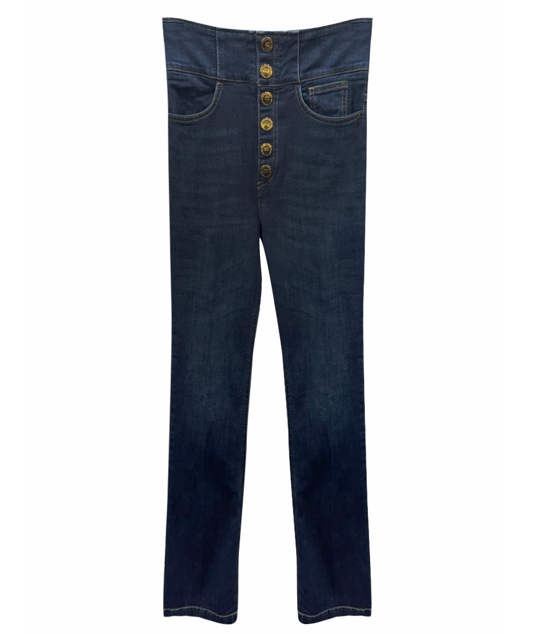 ELISABETTA FRANCHI Синие хлопковые джинсы клеш, фото 1