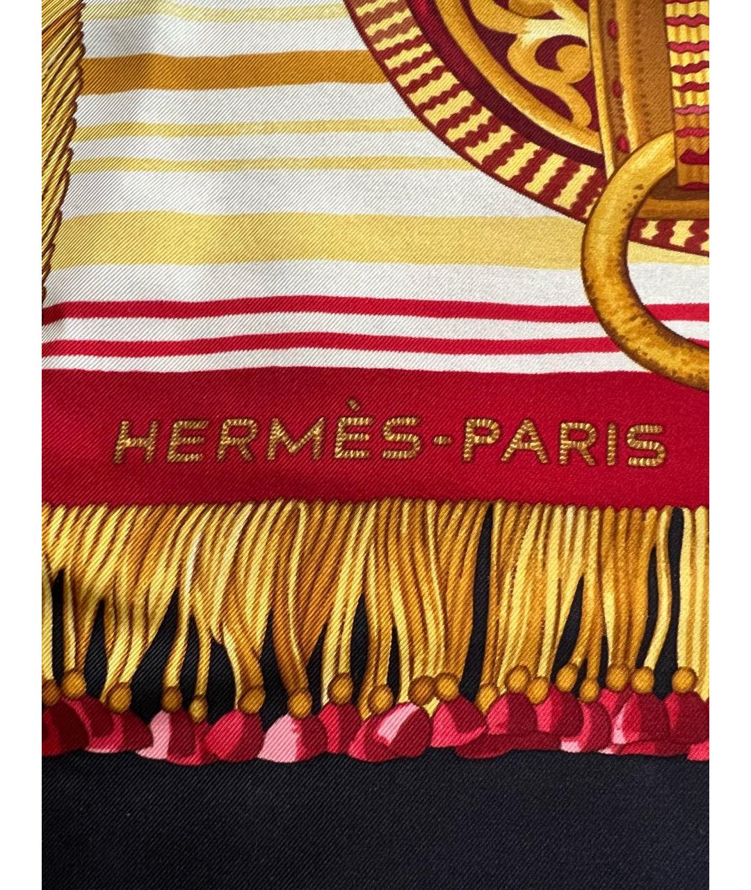 HERMES PRE-OWNED Черный шелковый платок, фото 4
