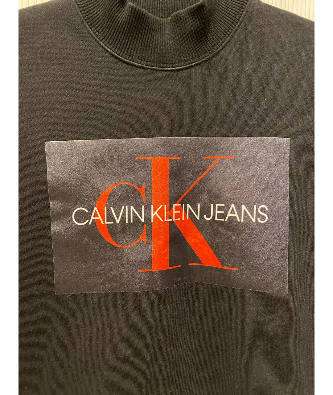 CALVIN KLEIN Черный хлопковый джемпер / свитер, фото 3