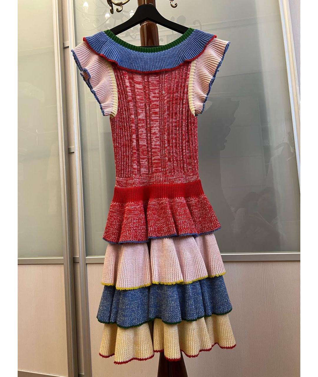 ALEXANDER MCQUEEN Мульти шерстяное платье, фото 2