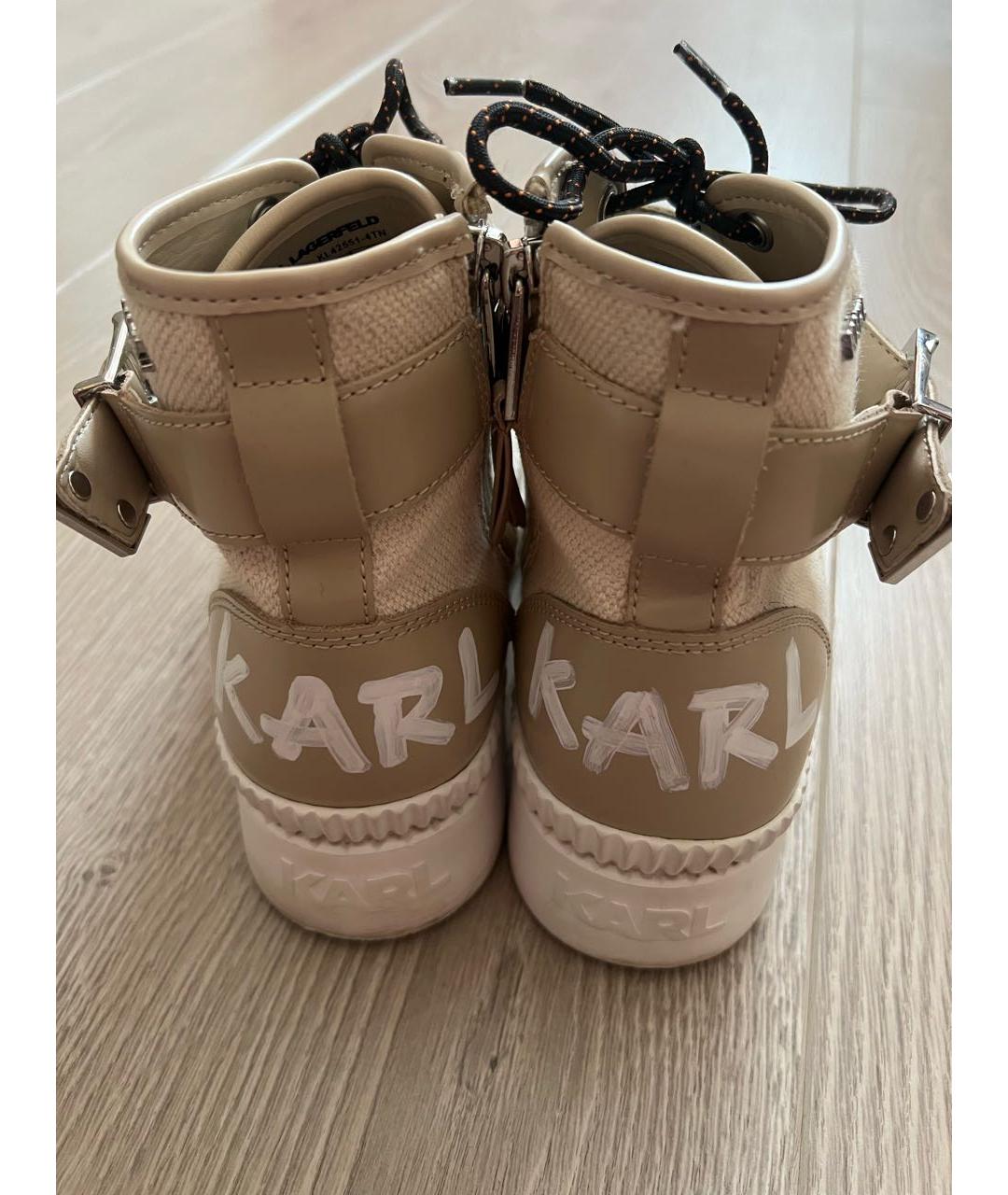 KARL LAGERFELD Бежевые синтетические ботинки, фото 4