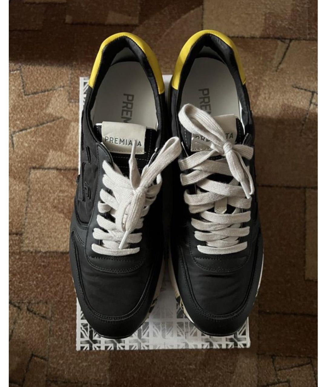 PREMIATA Черные кожаные высокие кроссовки / кеды, фото 2