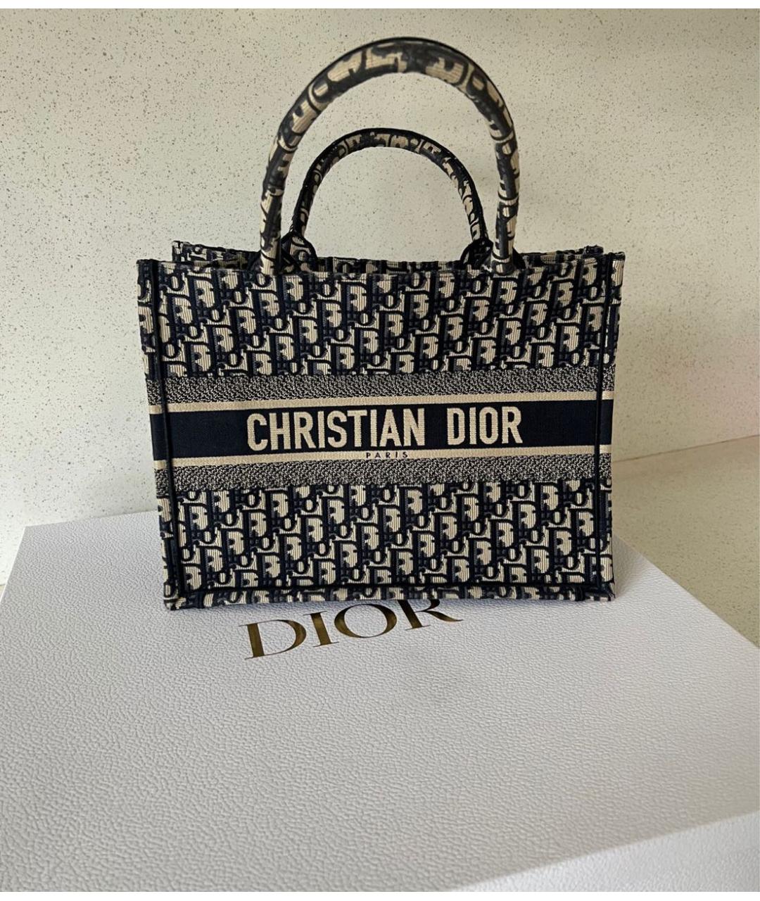 CHRISTIAN DIOR PRE-OWNED Синяя жаккардовая сумка тоут, фото 5