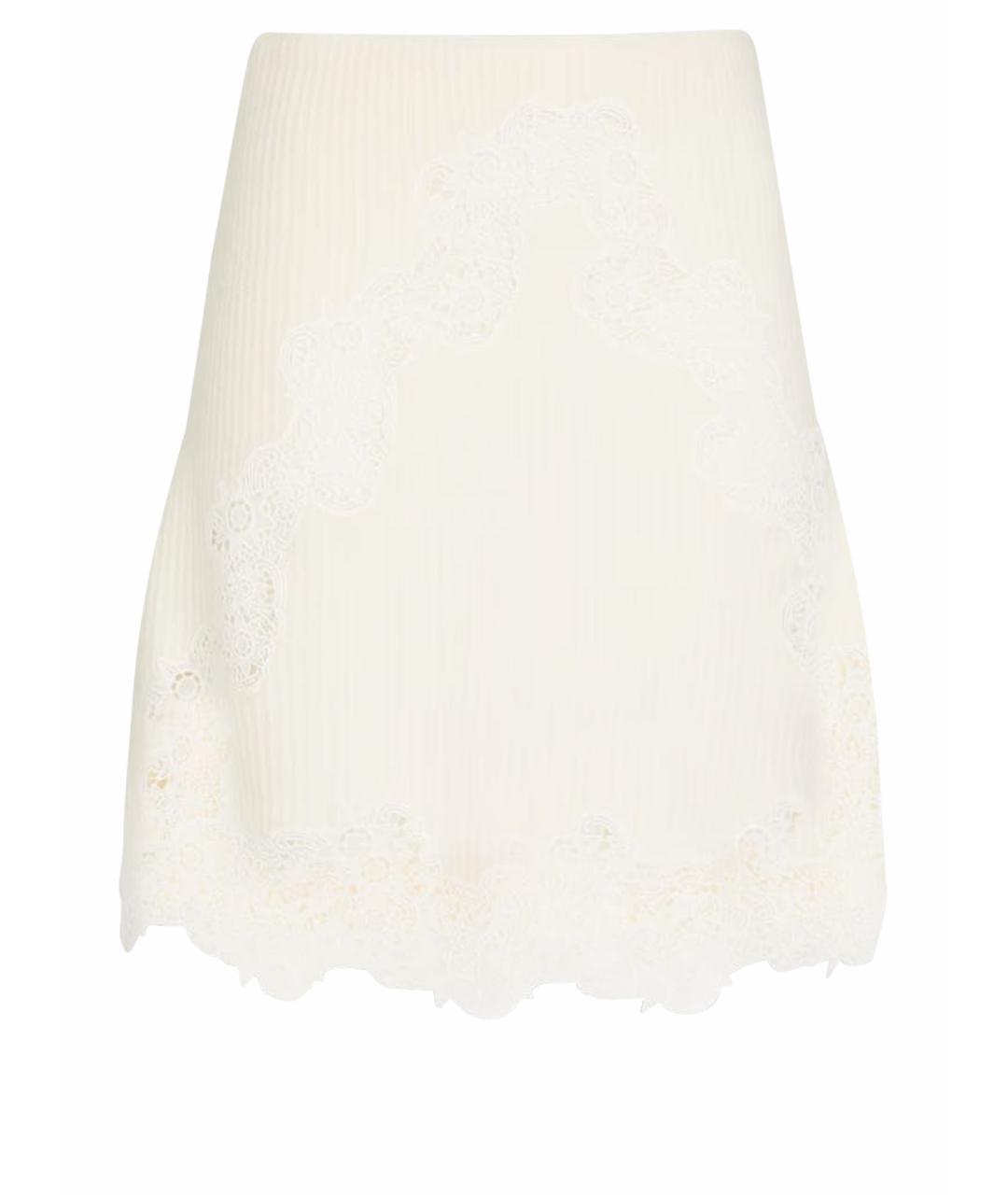 CHLOE Белая шерстяная юбка мини, фото 1