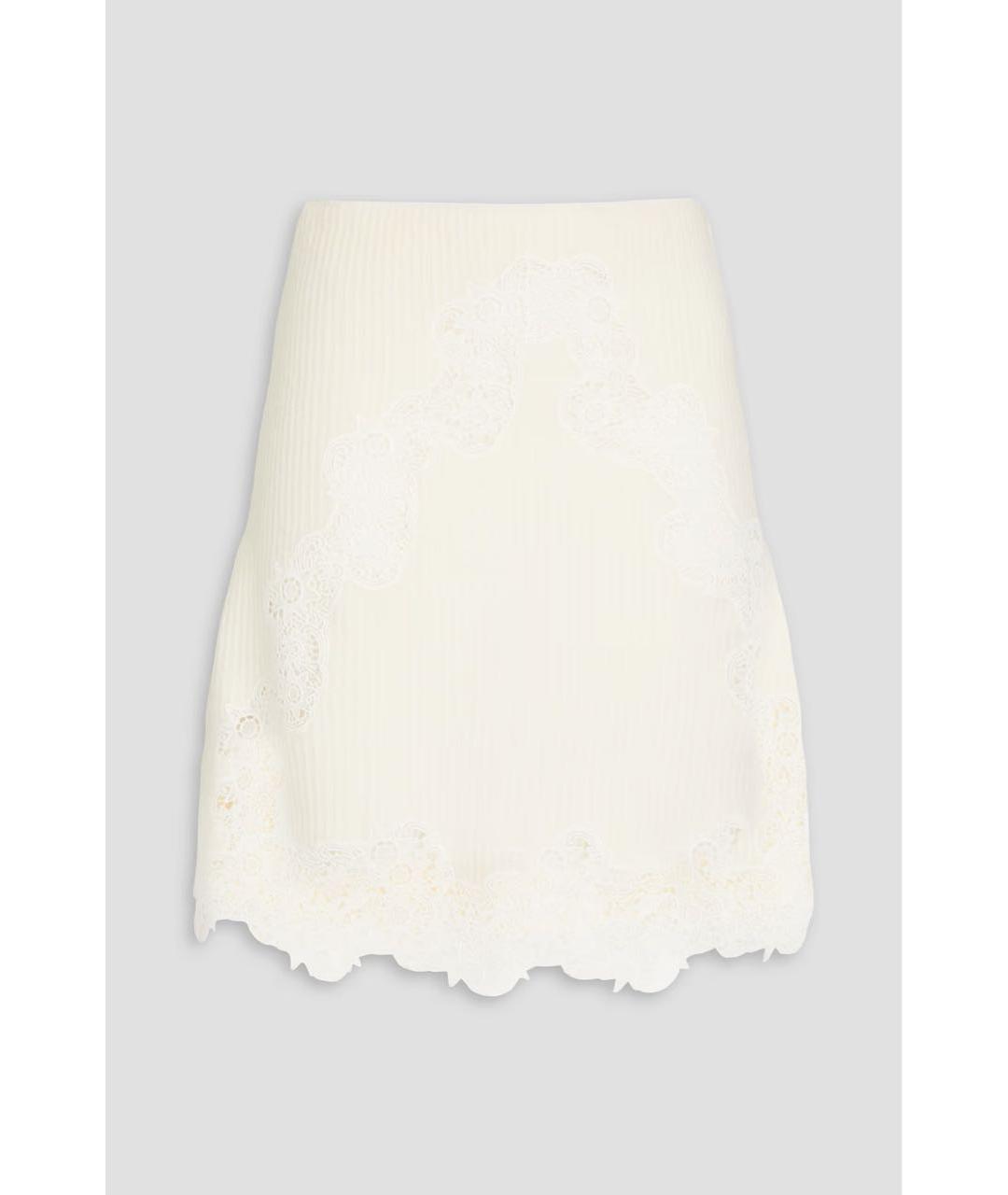 CHLOE Белая шерстяная юбка мини, фото 5
